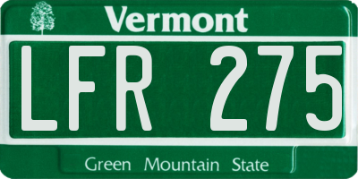 VT license plate LFR275