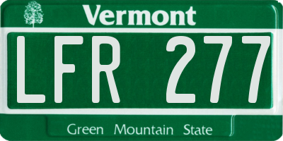 VT license plate LFR277