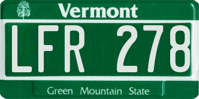 VT license plate LFR278