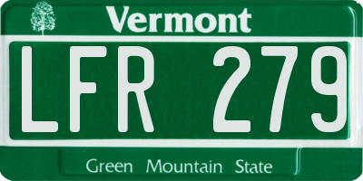 VT license plate LFR279