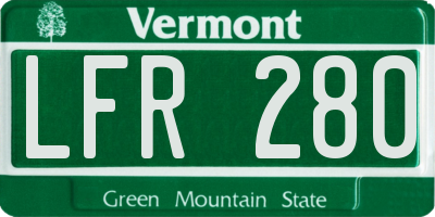 VT license plate LFR280