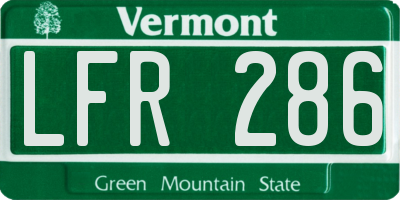 VT license plate LFR286