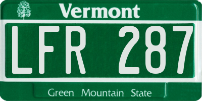 VT license plate LFR287