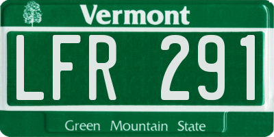 VT license plate LFR291