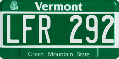 VT license plate LFR292
