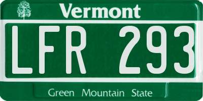 VT license plate LFR293