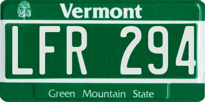 VT license plate LFR294