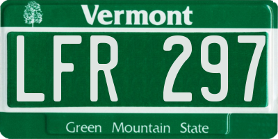 VT license plate LFR297