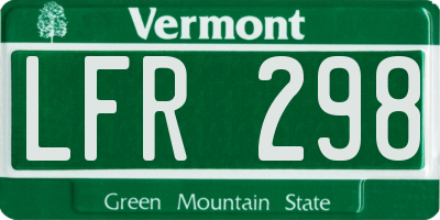 VT license plate LFR298