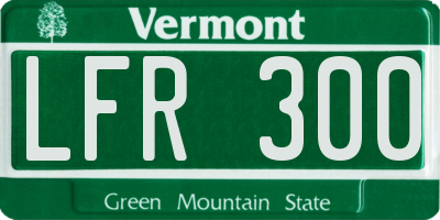 VT license plate LFR300