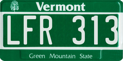 VT license plate LFR313