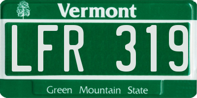 VT license plate LFR319