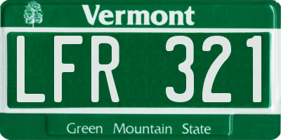VT license plate LFR321