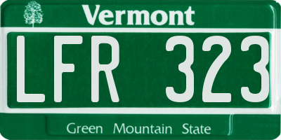 VT license plate LFR323