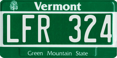 VT license plate LFR324