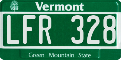 VT license plate LFR328