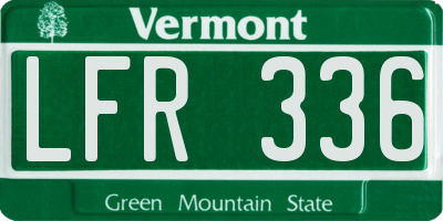 VT license plate LFR336