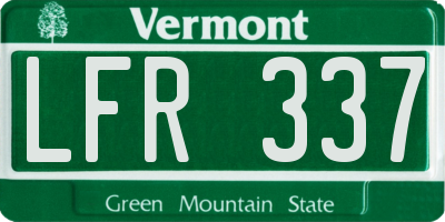 VT license plate LFR337
