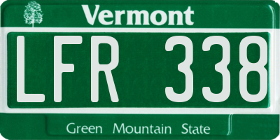VT license plate LFR338