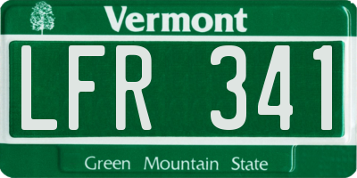 VT license plate LFR341