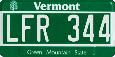 VT license plate LFR344