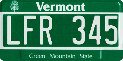 VT license plate LFR345