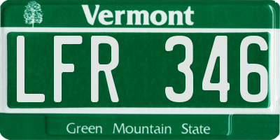 VT license plate LFR346