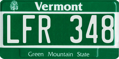 VT license plate LFR348