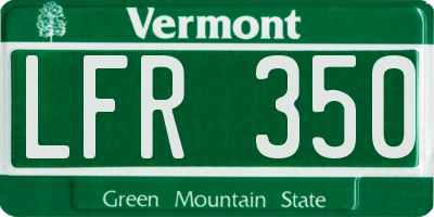 VT license plate LFR350