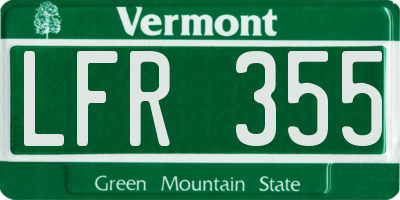 VT license plate LFR355