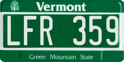 VT license plate LFR359