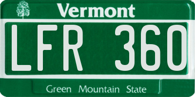 VT license plate LFR360