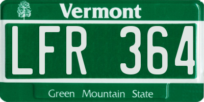 VT license plate LFR364