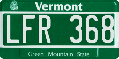 VT license plate LFR368