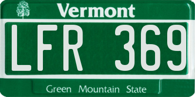 VT license plate LFR369