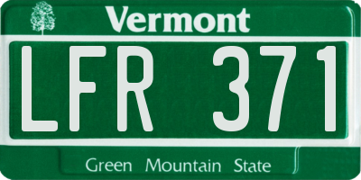VT license plate LFR371