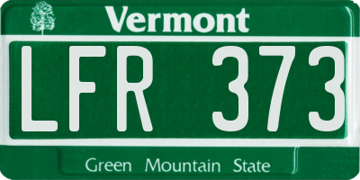 VT license plate LFR373