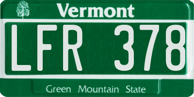 VT license plate LFR378