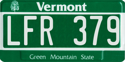 VT license plate LFR379
