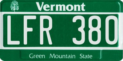 VT license plate LFR380