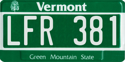 VT license plate LFR381