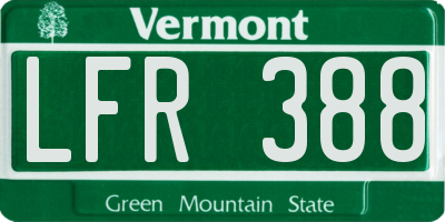 VT license plate LFR388