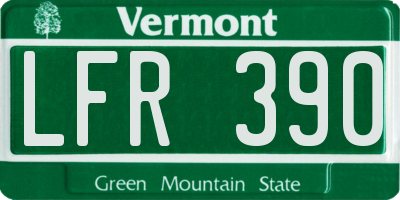VT license plate LFR390