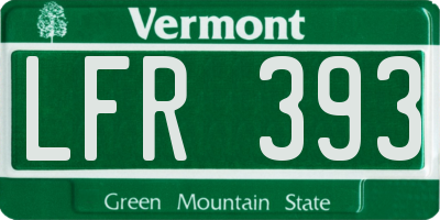 VT license plate LFR393