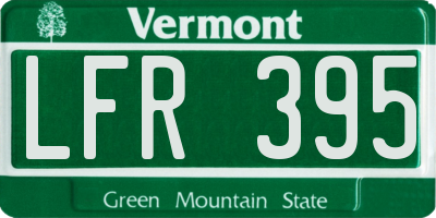 VT license plate LFR395