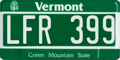 VT license plate LFR399