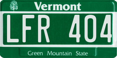 VT license plate LFR404
