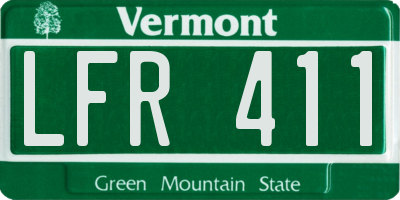 VT license plate LFR411
