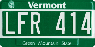 VT license plate LFR414