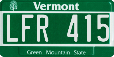 VT license plate LFR415